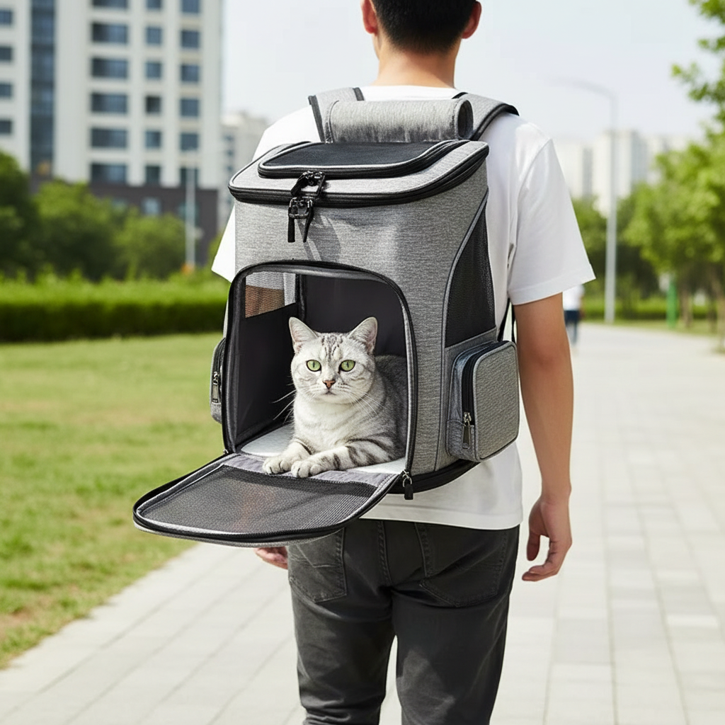Sac à dos chat respirant
