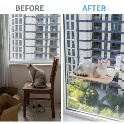 Hamac pour chat pliable à ventouses