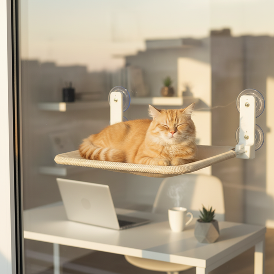 Hamac pour chat pliable à ventouses